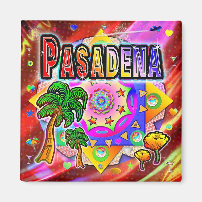 Pasadena Tropical Friends Magnet (Front)