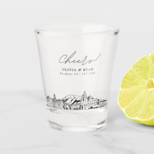 Pasadena Wedding Favour Cheers Shot Glass