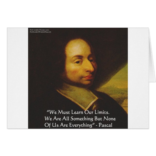 Pascal "Learn Limitations" Wisdom Quote Gifts (Front Horizontal)
