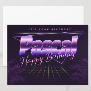 Pascal Name Vorname lila retro Karte Geburtstag Card