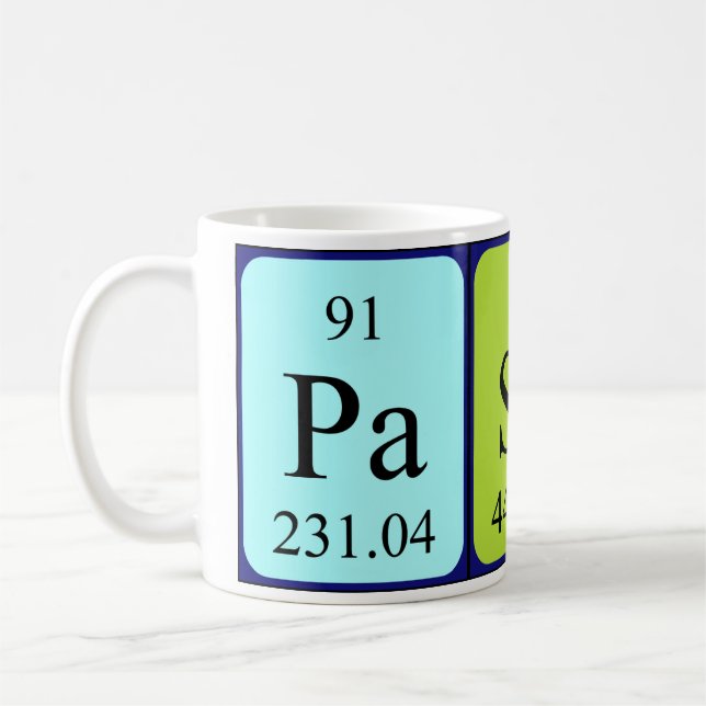 Pascal periodic table name mug (Left)