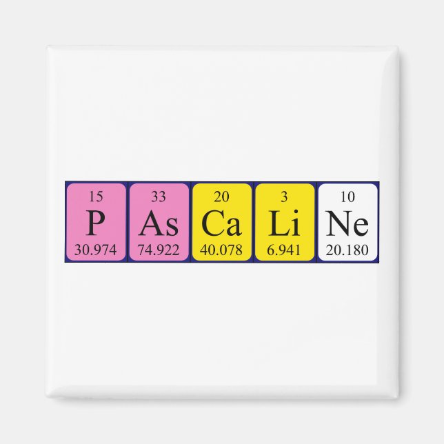 Pascaline periodic table name magnet (Front)