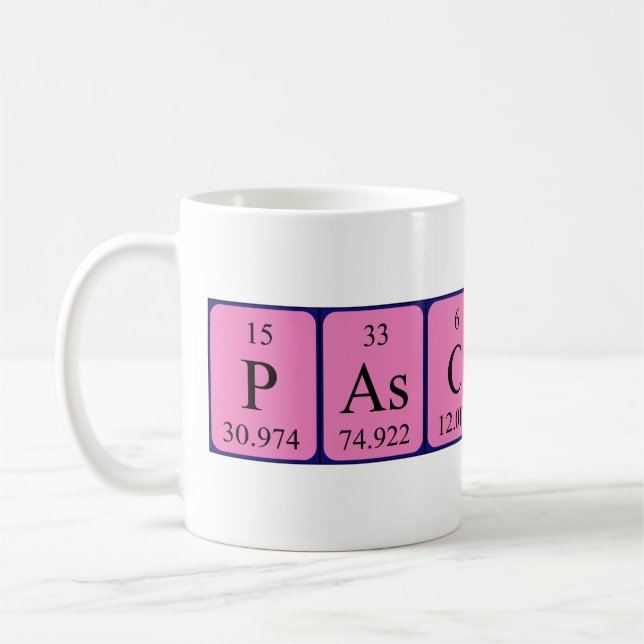 Pascaline periodic table name mug (Left)