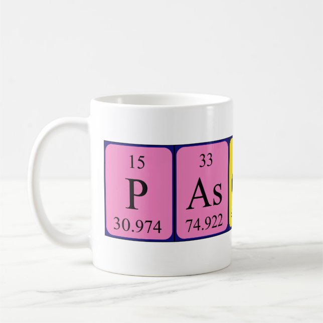 Pascaline periodic table name mug (Left)