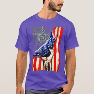 Pasco County Sheriff Badge with American Flag  T-Shirt