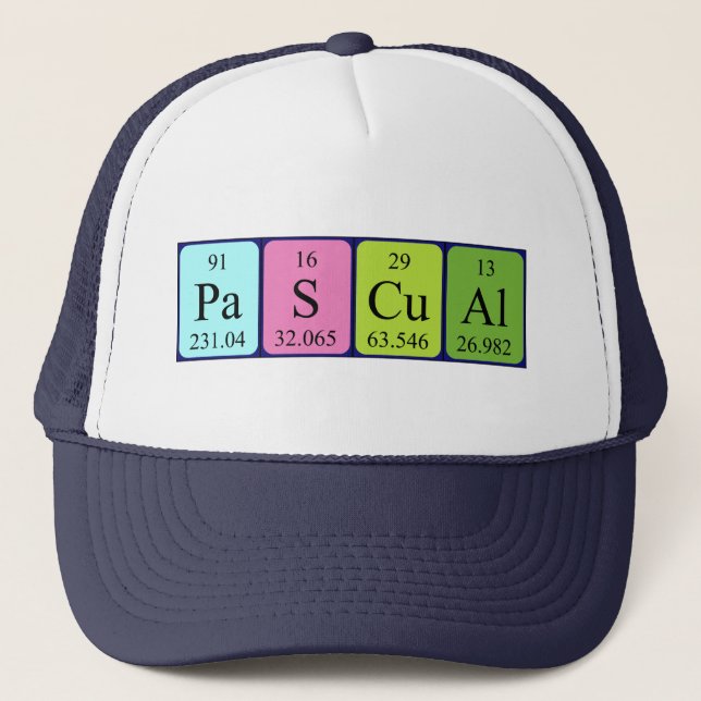 Pascual periodic table name hat (Front)
