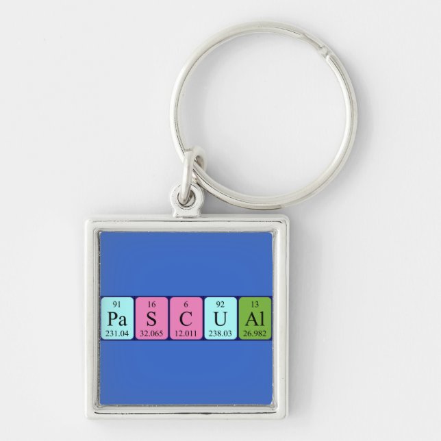 Pascual periodic table name shirt key ring (Front)