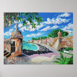 Paseo del Morro, Old San Juan, Puerto Rico Poster