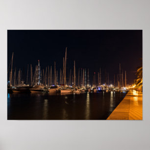 Paseo maritimo at night - Palma de Mallorca Poster