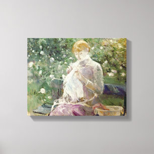 Pasie sewing in Bougival's Garden, 1881 Canvas Print