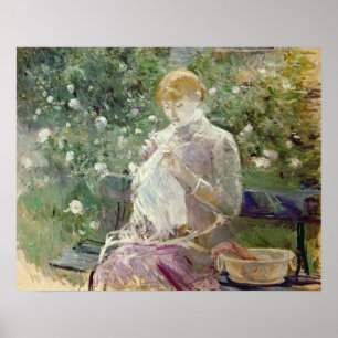 Pasie sewing in Bougival's Garden, 1881 Poster