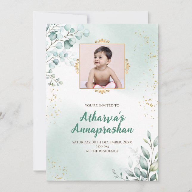 Pasni invitations Annaprashana invite, Weaning (Front)