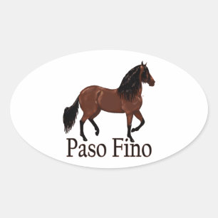 Paso Fino Bay "Paso Fino" Oval Sticker
