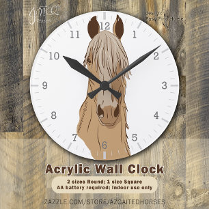 Paso Finos: Paso Horse Palomino Head Round Clock