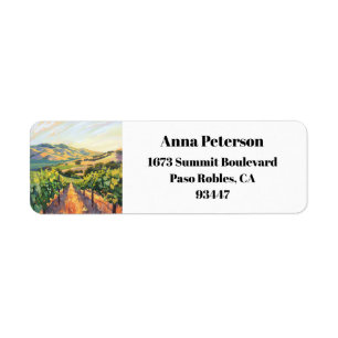 Paso Robles California Vineyard Return Address
