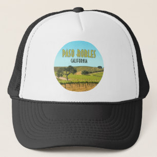 Paso Robles California Vineyard Vintage Trucker Hat