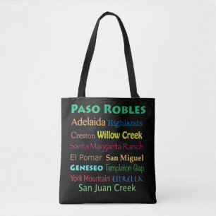 Paso Robles Colourful Wine Country Tote Bag
