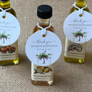 Paso Robles Vineyard Winery Wedding Favours Favour Tags