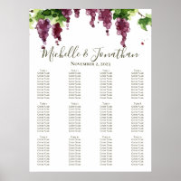 Paso Robles Vineyard Winery Wedding Seating Chart