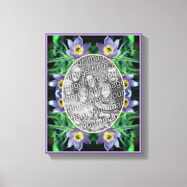 Pasque Flowers Frame Create Your Own Photo Canvas Print (Front)