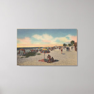 Pass-a-Grille Beach, Florida - Sunbathers on Canvas Print