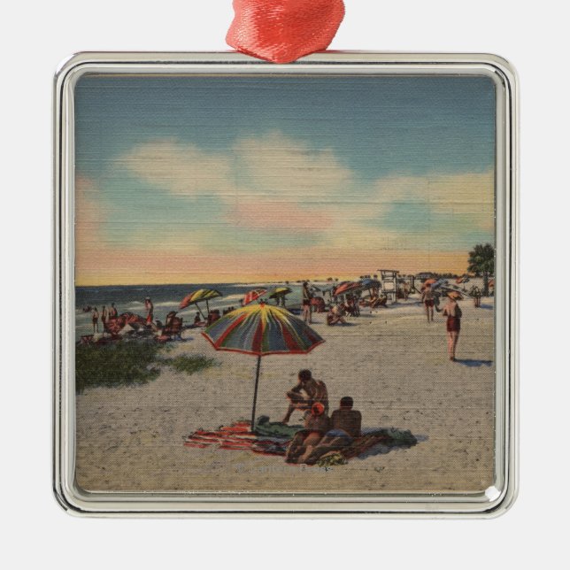 Pass-a-Grille Beach, Florida - Sunbathers on Metal Tree Decoration (Front)