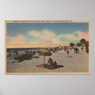 Pass-a-Grille Beach, Florida - Sunbathers on Poster