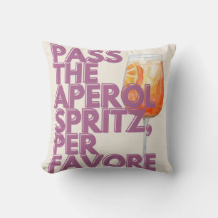 Pass the Aperol Spritz Print   Italian Cocktail Cushion