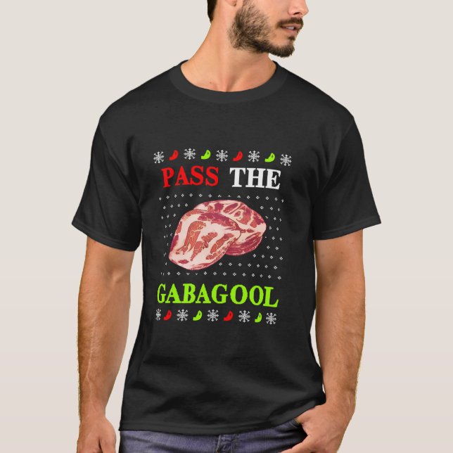 Pass the Gabagool Tacky Ugly Christmas Sweater For (Front)
