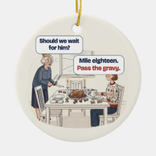 Pass the Gravy Funny Marathon Runner Christmas Ceramic Tree Decoration