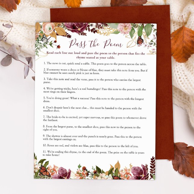 Pass the Poem | Autumn Fall Floral (Creator Uploaded)