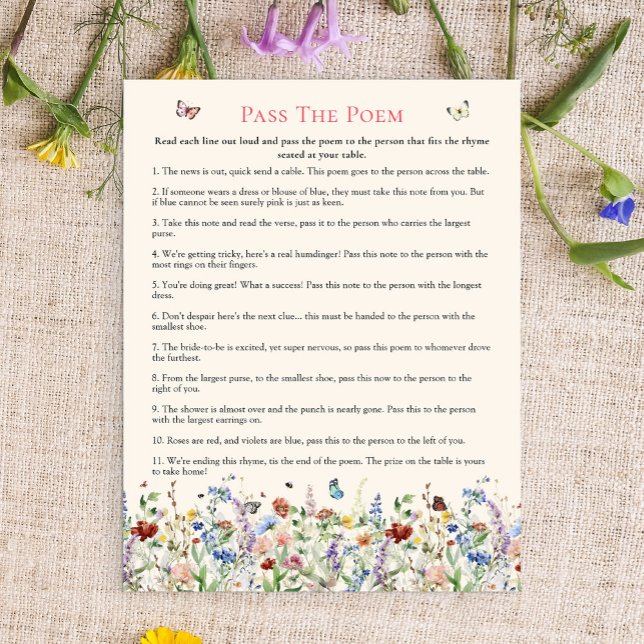 Pass the Poem | Bohemian Wildflower & Butterflies  (Creator Uploaded)