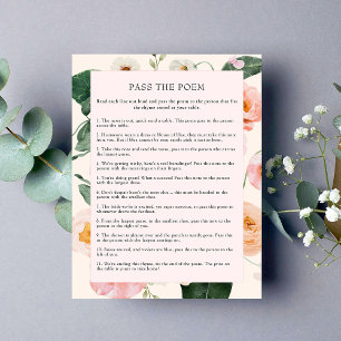 Pass The Poem Pink Peach Floral Bridal Shower
