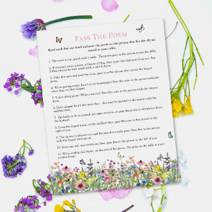 Pass The Poem   Summer Wildflowers Bridal Shower