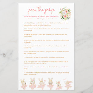 Pass the Prize Baby Shower Game Pink Ballerina
