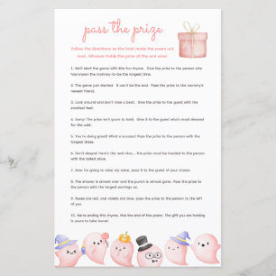 Pass the Prize Baby Shower Game - Pink Ghost Boo