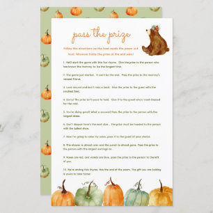Pass the prize baby shower game - pumpkin autumn
