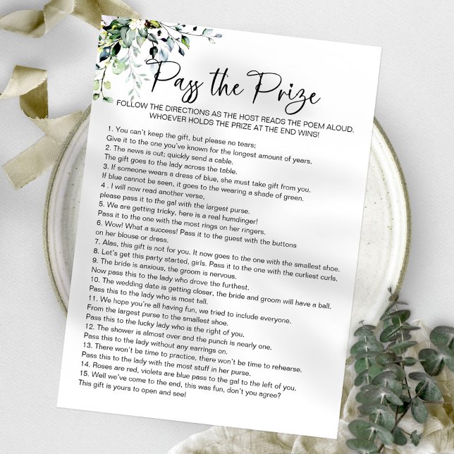 Pass the Prize Bridal Shower Game Invitation (Creator Uploaded)