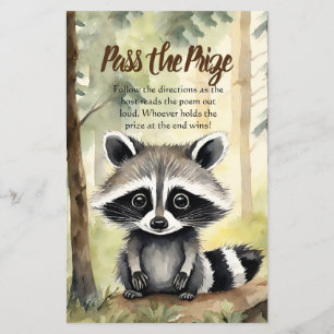 Pass the Prize Game Baby Racoon Baby Shower 