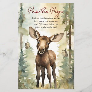 Pass the Prize Game Cute Baby Moose Baby Shower 
