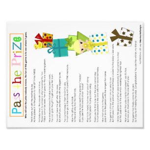 Pass the Prize game sheet MonkeyHutDesigns Photo Print