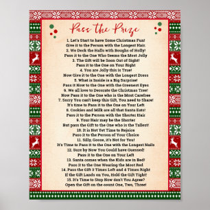 Pass the Prize Poem Game Ugly Sweater Sign