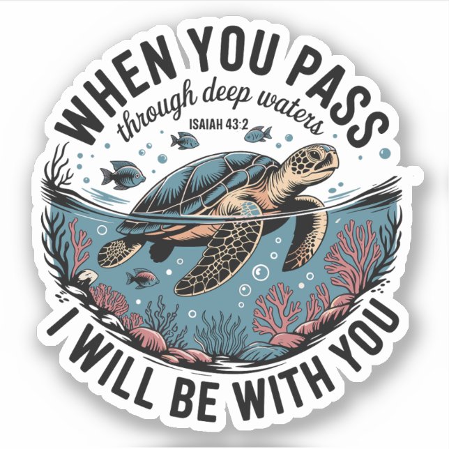 Pass Through Deep Water Ocean Sea Turtle Christian (Front)