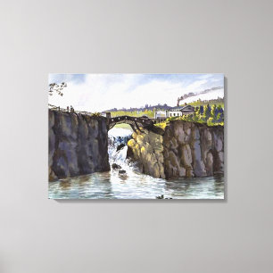 Passaic Falls in New Jersey, fine art painting Canvas Print