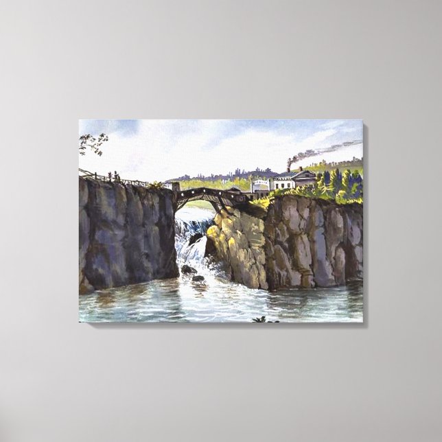 Passaic Falls in New Jersey, fine art painting Canvas Print (Front)