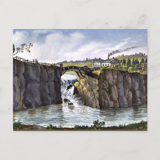 Passaic Falls in New Jersey, fine art painting Postcard (Front)