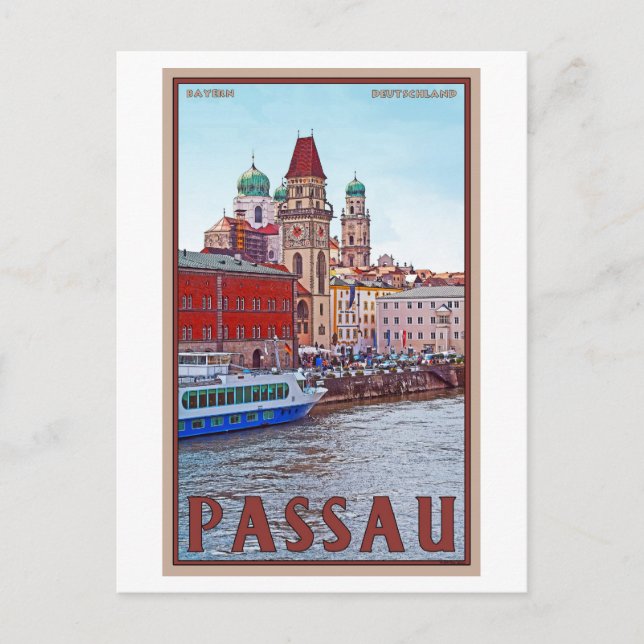 Passau - Donau Waterfront Postcard (Front)