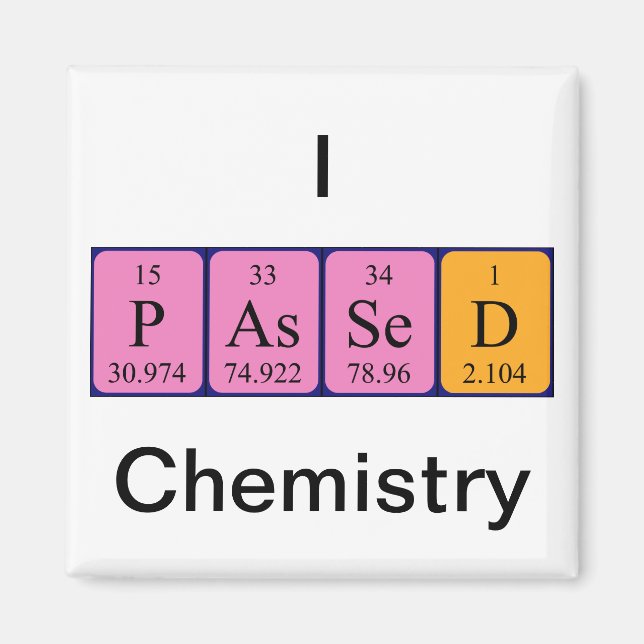 Passed chemistry periodic table name magnet (Front)
