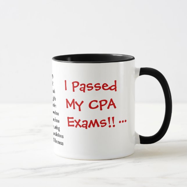 Passed CPA Exams! Accountant Exam Pass Joke Mug (Right)
