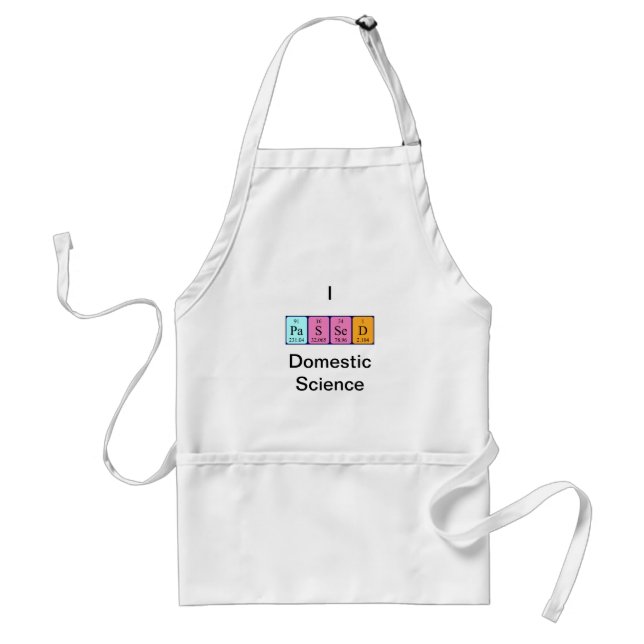 Passed domestic science periodic table name apron (Front)